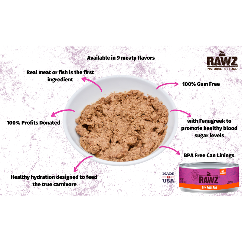 Rawz 96% Pate Canned Cat Food, Chicken & Chicken Liver image number null
