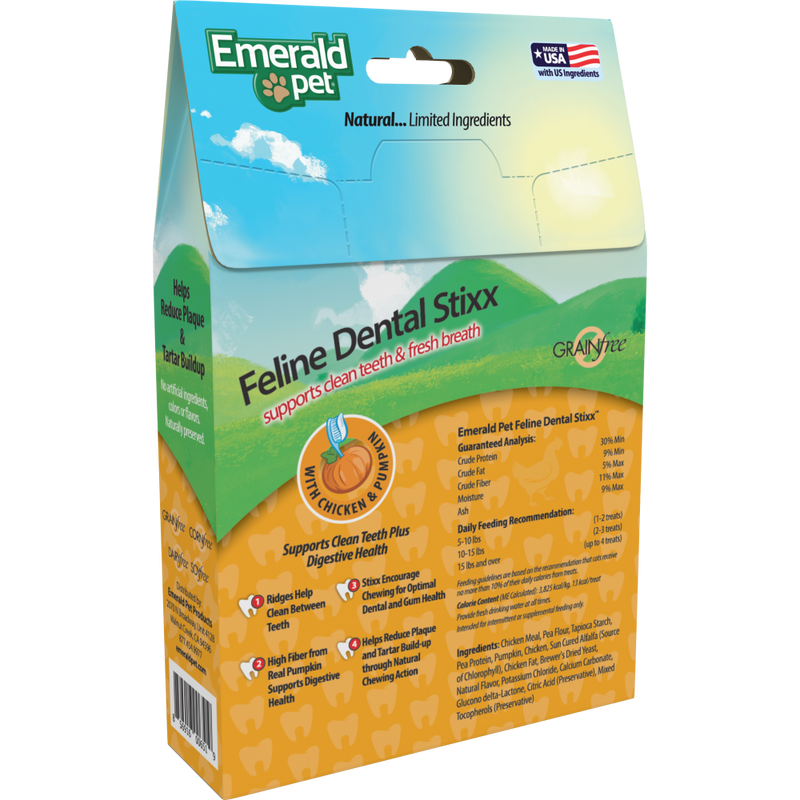 Emerald Pet Dental Stixx Cat Treats, Chicken & Pumpkin, 3.6-oz image number null