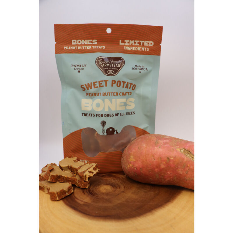 Gaines Family Farmstead Bones Dog Treats, Sweet Potato & Peanut Butter, 8-oz image number null