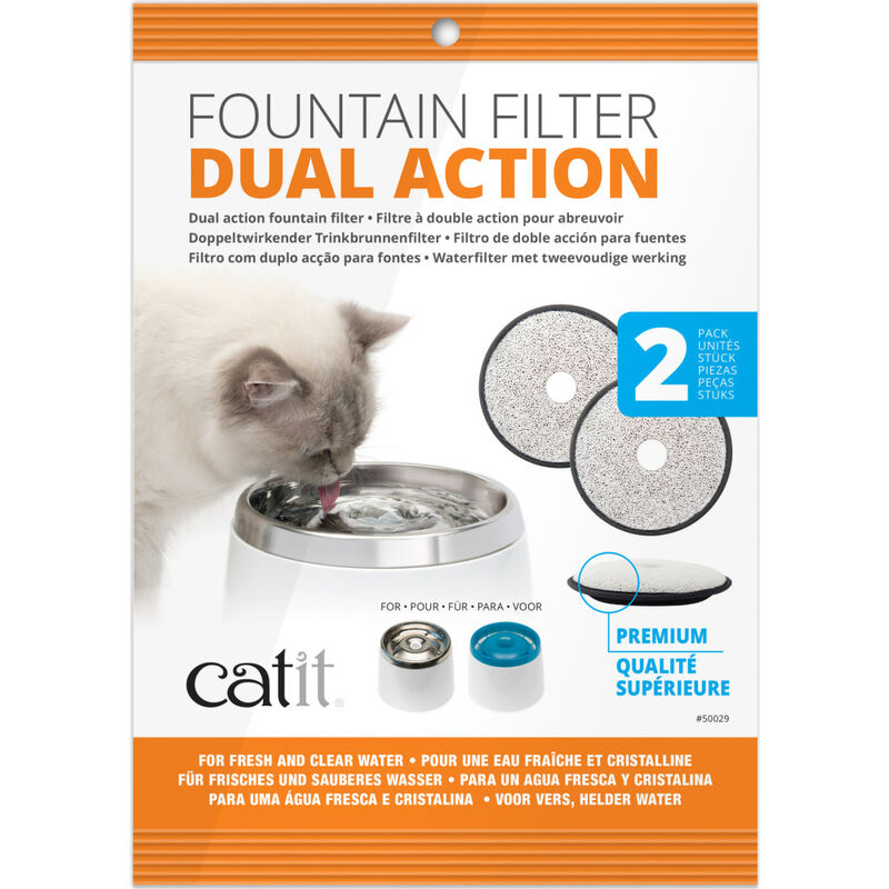 Catit Dual Action Replacement Pet Fountain Filters, 2-pack image number null