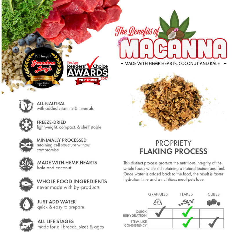 Grandma Lucy's Macanna Freeze-Dried Dog Food, Beef image number null