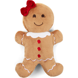 Fluff & Tuff Holiday Dog Toy, Judy Gingerbread Girl, Small