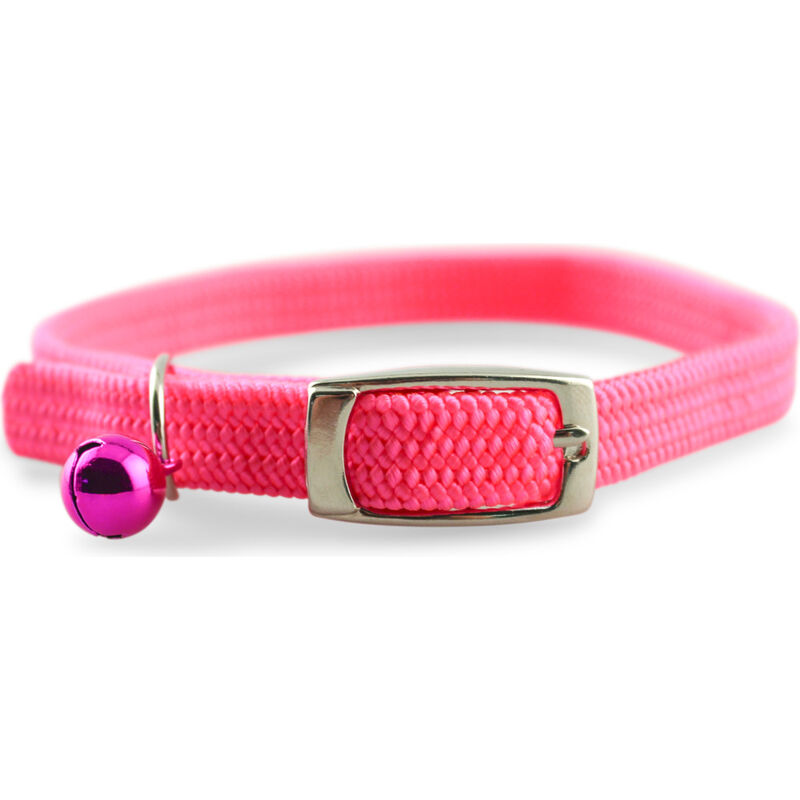 OmniPet Kool Kat Safety Stretch Nylon Cat Collar, Neon Pink image number null