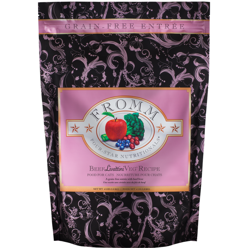 Fromm Four-Star Dry Cat Food, Beef Livattini Veg, 4-lb image number null