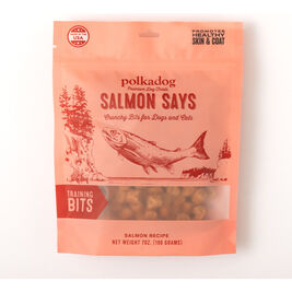 Polka Dog Crunchy Training Bits Dog Treats, Salmon Says, 7-oz