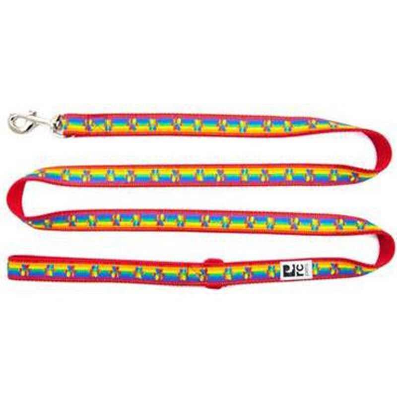 RC Pets Dog Leash, Rainbow Paws, 3/4-in x 6-ft image number null