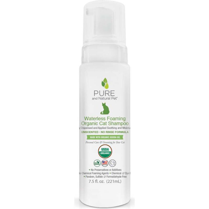 Pure and Natural Pet Waterless Foaming Organic Cat Shampoo, 7.5-oz image number null