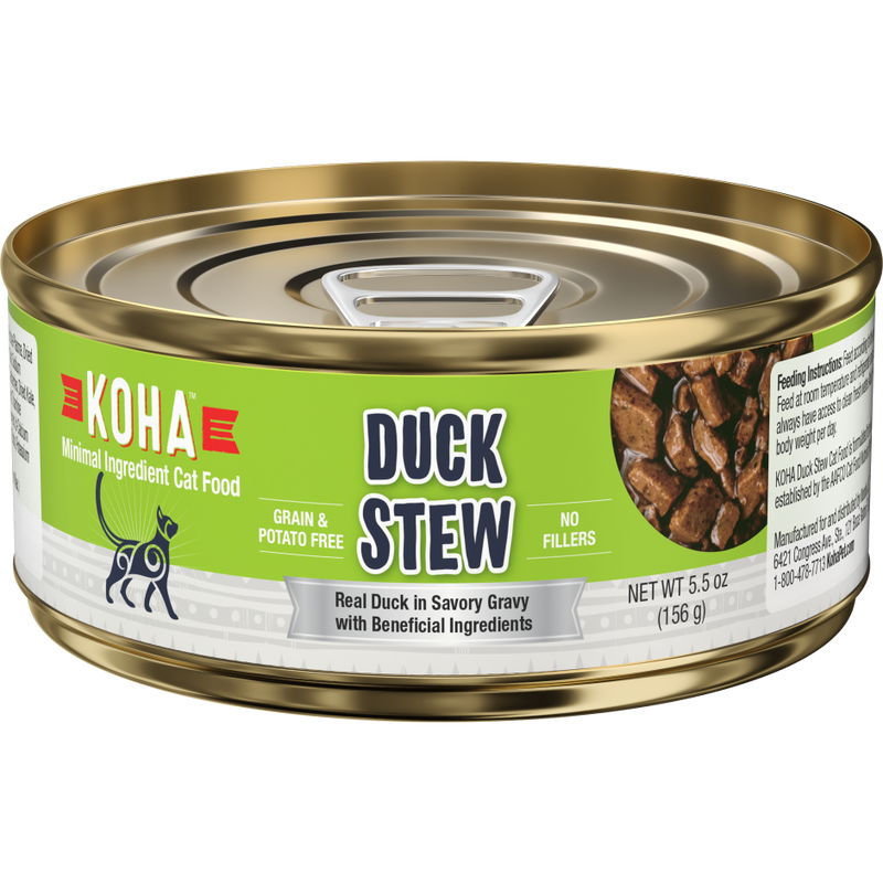 Koha Minimal Ingredient Stew Canned Cat Food, Duck, 5.5-oz image number null