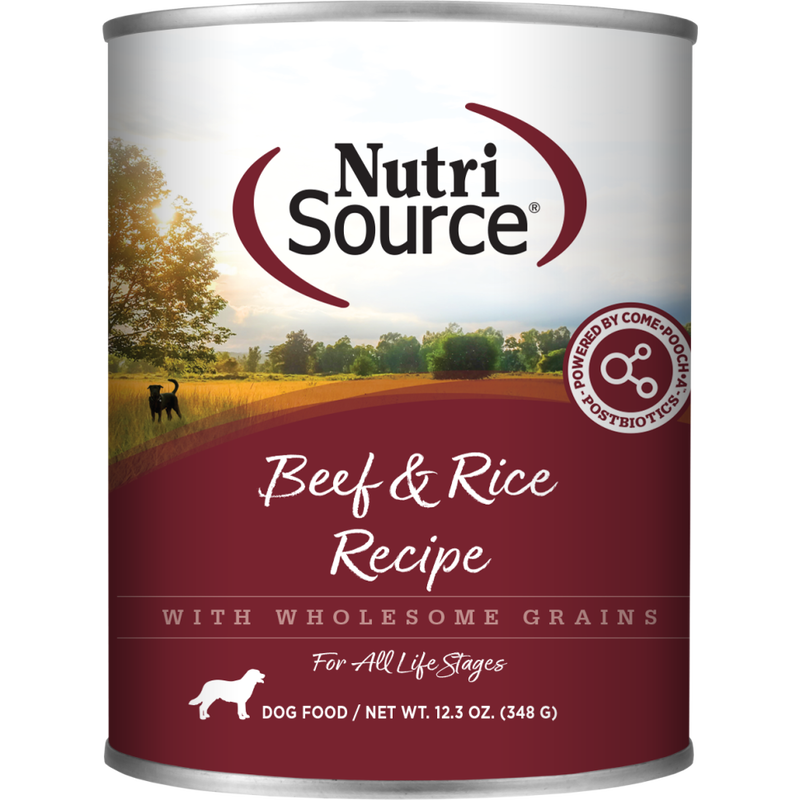 NutriSource Grain Inclusive Canned Dog Food, Beef & Rice image number null