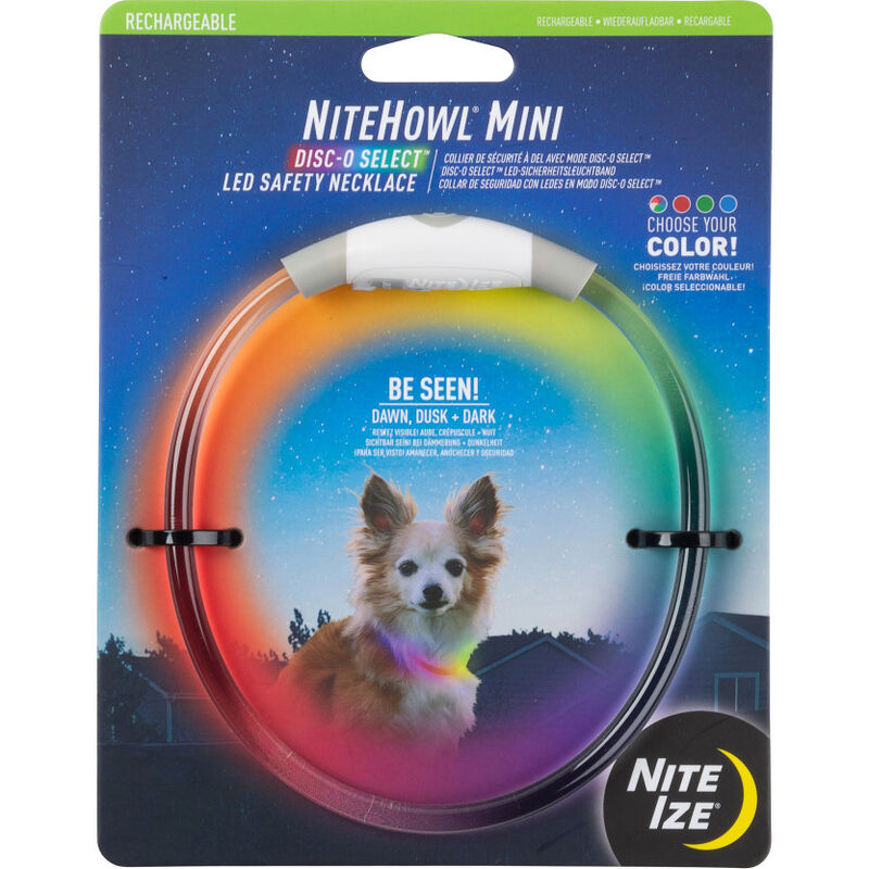 Nite Ize NiteHowl Rechargeable LED Dog Safety Necklace, Disc-O Select image number null