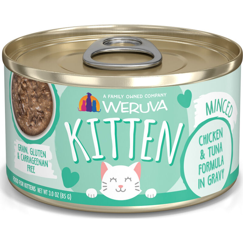 Weruva Kitten Canned Cat Food, Chicken & Tuna in Gravy, 3-oz image number null