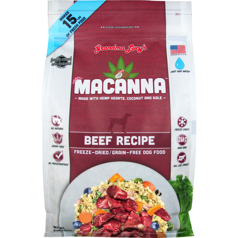 Grandma Lucy's Macanna Freeze-Dried Dog Food, Beef image number null