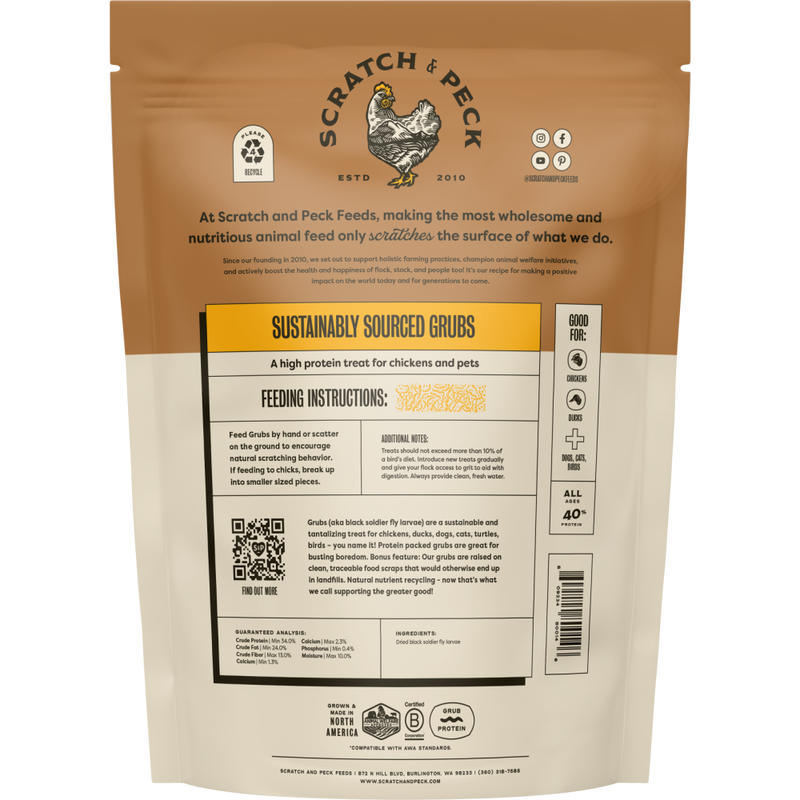 Scratch and Peck Feeds Poultry Treats, Grubs, 1.25-lb image number null