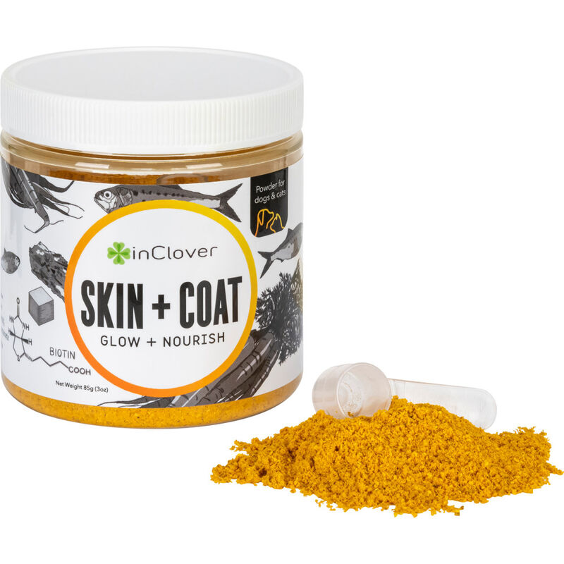 InClover Powder Dog & Cat Supplement, Skin + Coat, Glow + Nourish, 85-g image number null