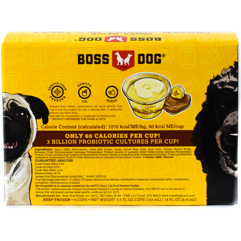 Boss Dog Frozen Yogurt Dog Treats, Peanut Butter & Banana, 3.5-oz, 4-pack image number null