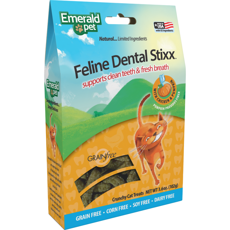 Emerald Pet Dental Stixx Cat Treats, Chicken & Pumpkin, 3.6-oz image number null