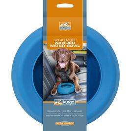 Kurgo Splash-Free Wander Dog Water Bowl, Blue