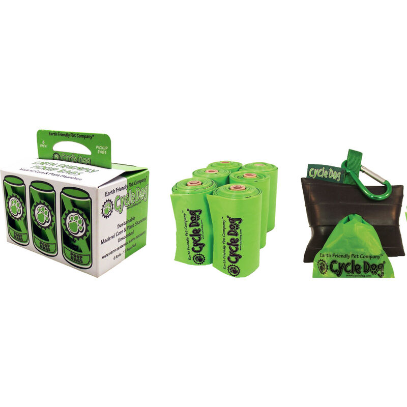 Cycle Dog Earth Friendly Park Pouch Holder with Dog Pickup Bags, 6 Rolls, 72-count image number null