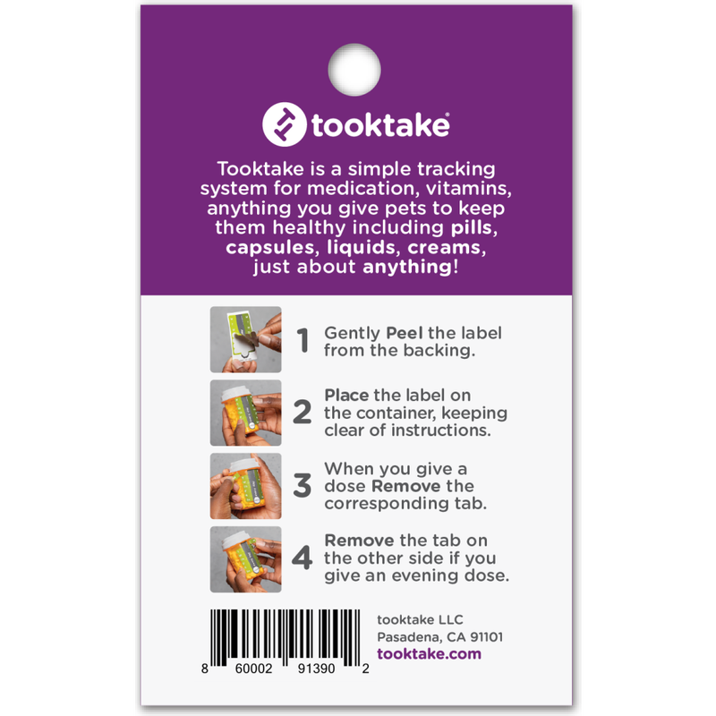 Tooktake Dosage Reminder Labels, Daily, 4-count image number null