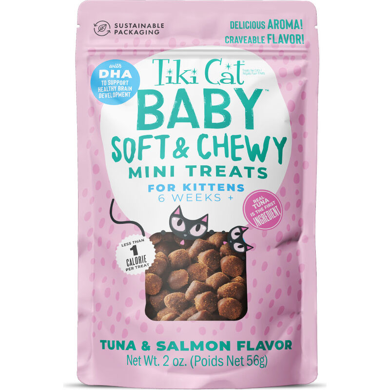 Tiki Cat Baby Soft & Chewy Mini Cat Treats, Tuna & Salmon, 2-oz image number null
