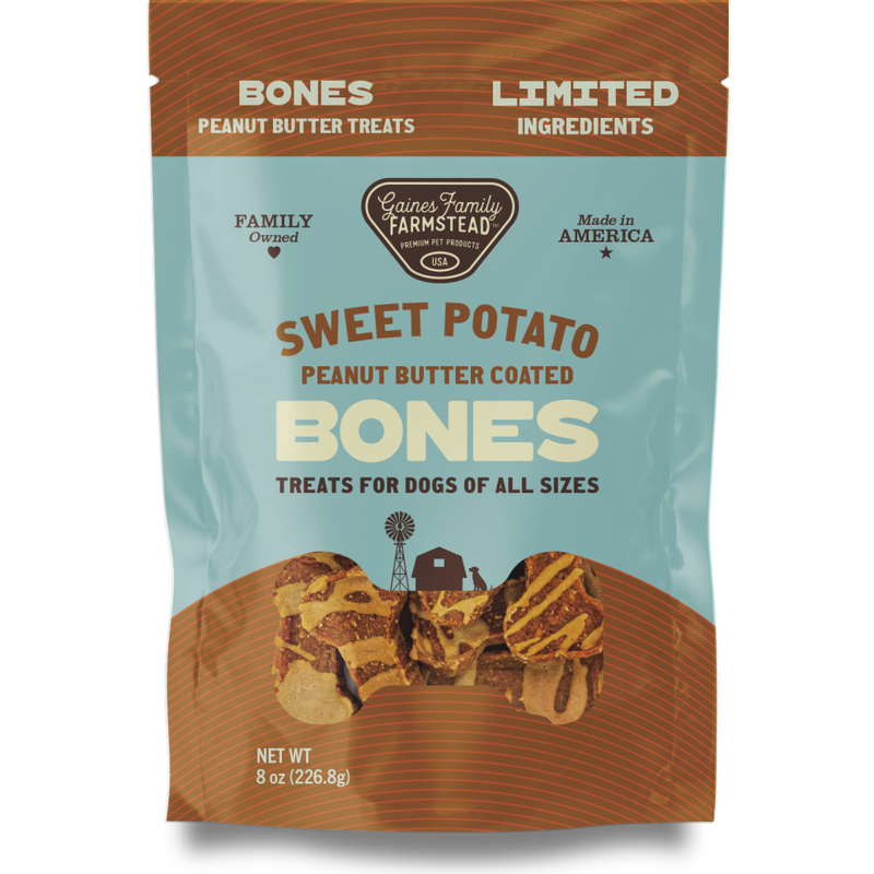Gaines Family Farmstead Bones Dog Treats, Sweet Potato & Peanut Butter, 8-oz image number null