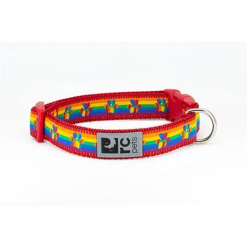 RC Pets Clip Dog Collar, Rainbow Paws image number null