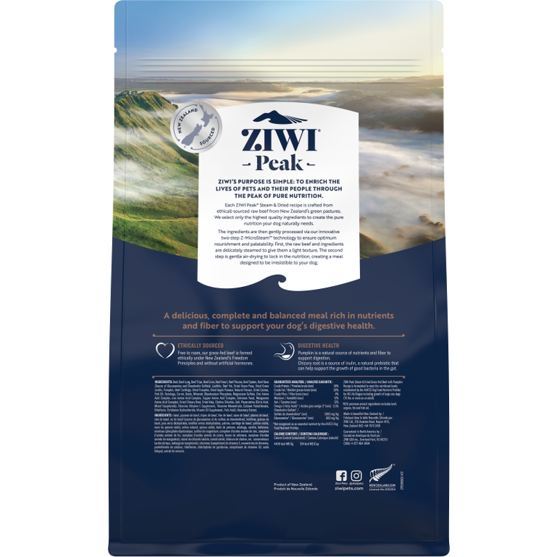 ZIWI Peak Steam & Dried Dog Food, Beef & Pumpkin image number null