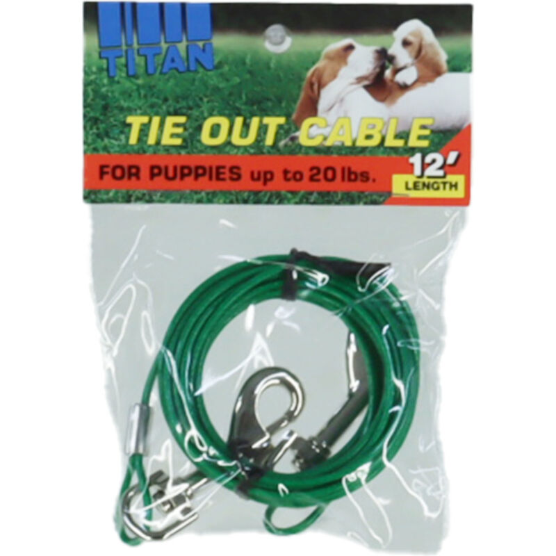 Titan Dog Tie Out Cable, Puppy, 12-ft image number null