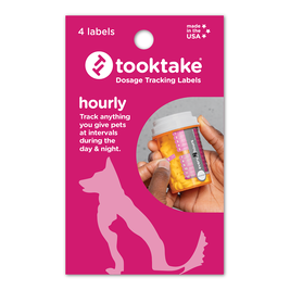 Tooktake Dosage Reminder Labels, Hourly, 4-count