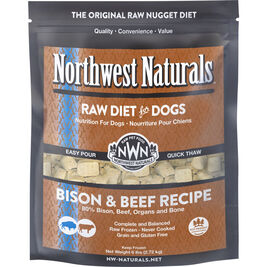 Northwest Naturals Raw Frozen Dog Food, Nuggets, Bison & Beef