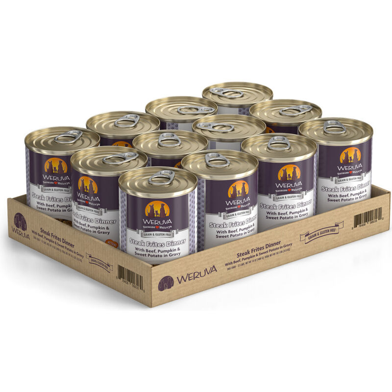 Weruva Classic Canned Dog Food, Steak Frites Dinner, Beef & Pumpkin, 14-oz image number null