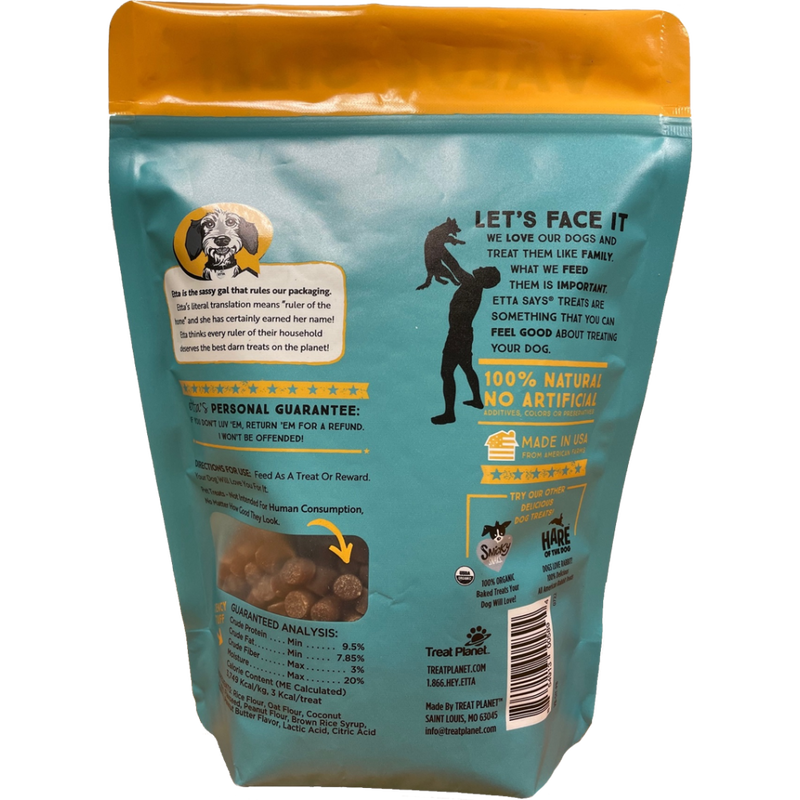 Etta Says! Sit! Dog Training Treats, Peanut Butter, 16-oz image number null