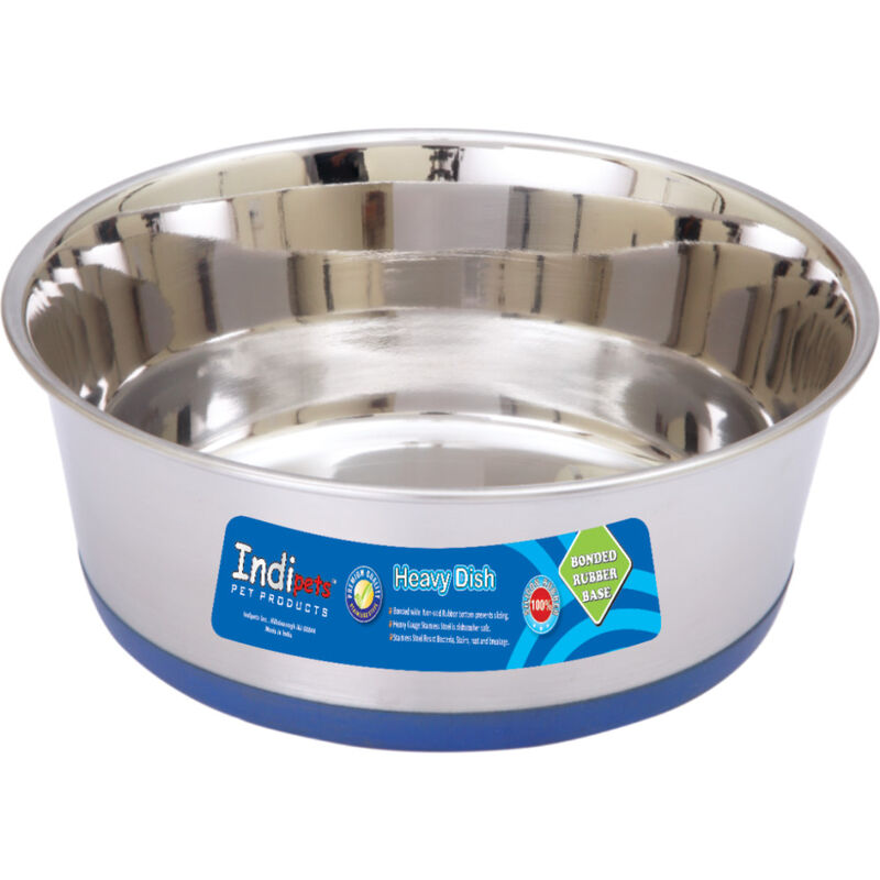 Indipets Heavy Dish with Rubber Base Dog Bowl image number null