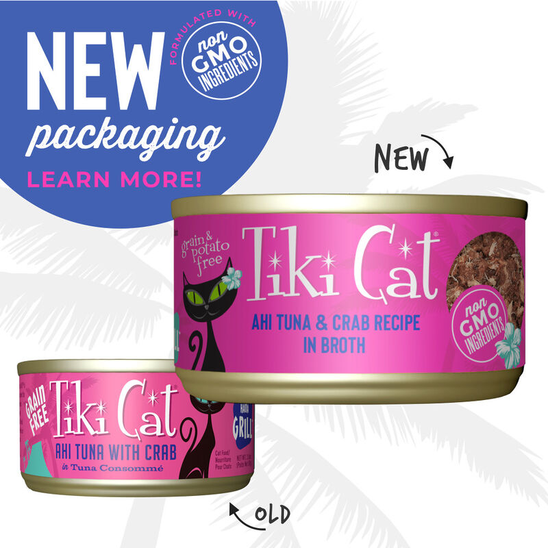 Tiki Cat Grill Canned Cat Food, Ahi Tuna & Crab, 2.8-oz image number null