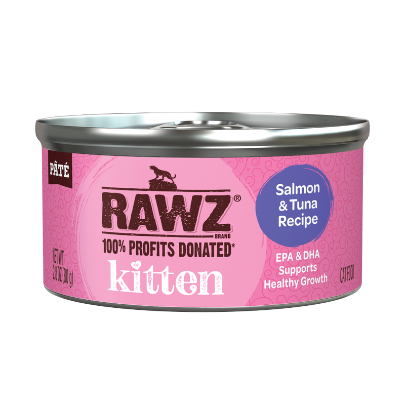 Rawz Kitten Pate Canned Cat Food, Salmon & Tuna, 2.8-oz image number null