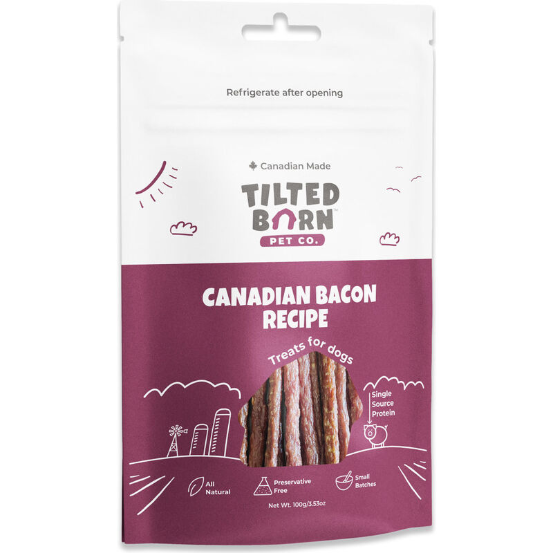 Tilted Barn Dog Treats, Canadian Bacon, 3.53-oz image number null