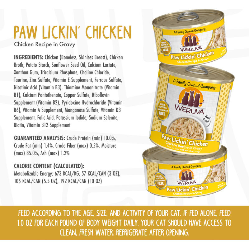 Weruva Classic Canned Cat Food, Paw Lickin' Chicken, Chicken image number null