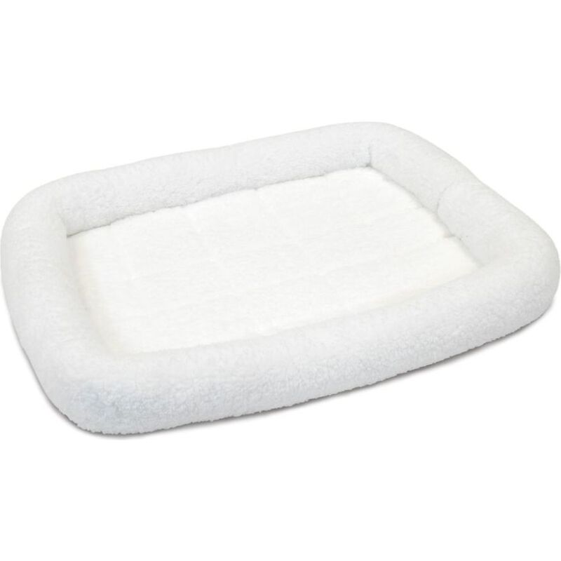 MidWest Quite Time Bolster Bed, Soft White Fleece, 24-in image number null
