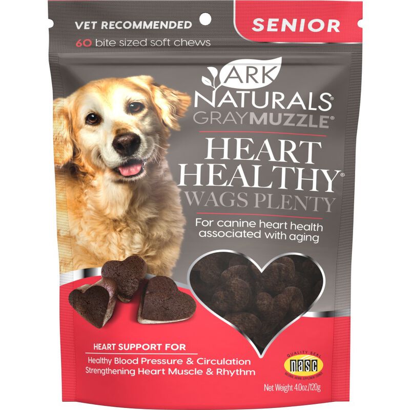 Ark Naturals Gray Muzzle Heart Healthy Wags Plenty Senior Dog Treats, 60-count image number null