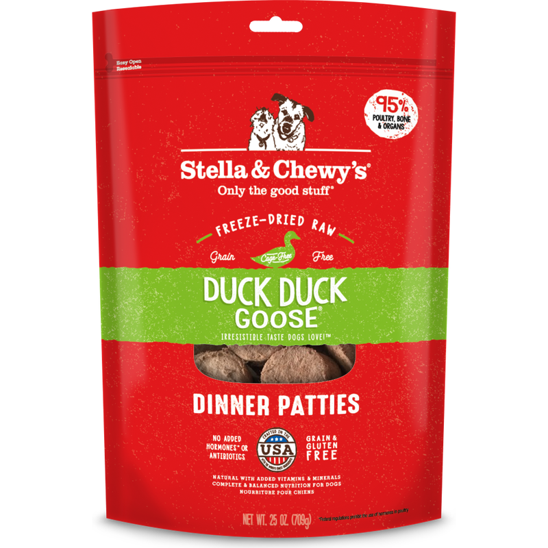 Stella & Chewy's Dinner Patties Raw Freeze-Dried Dog Food, Duck Duck Goose, 25-oz image number null