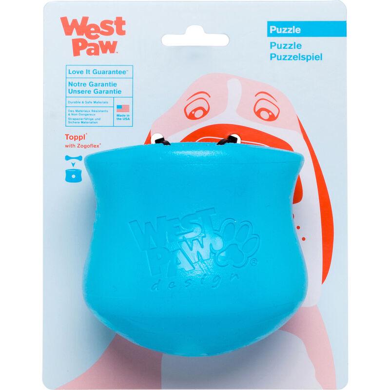 West Paw Zogoflex Toppl Dog Toy, Aqua Blue image number null