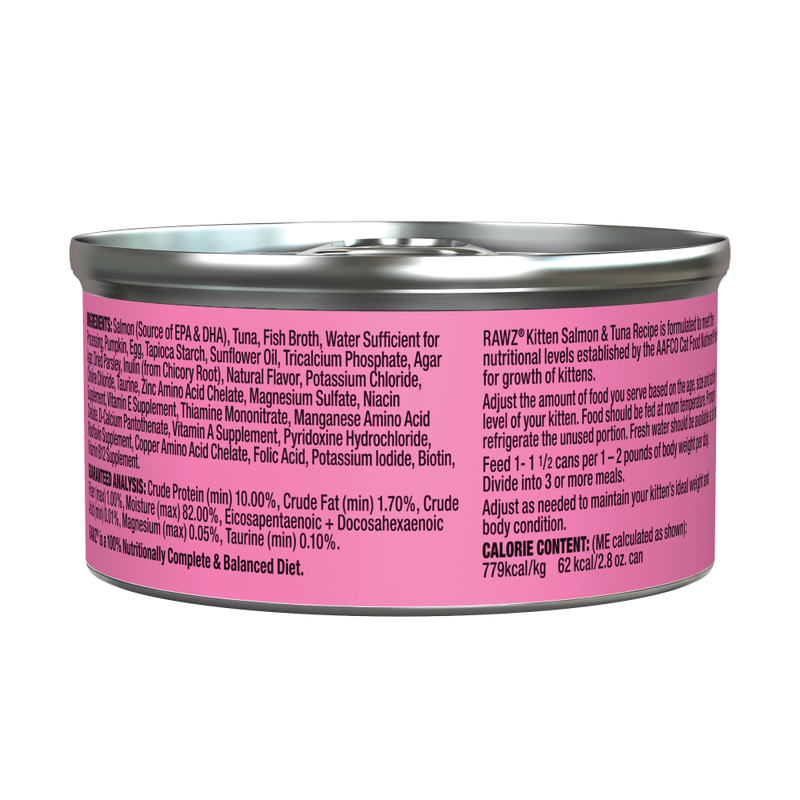 Rawz Kitten Pate Canned Cat Food, Salmon & Tuna, 2.8-oz image number null