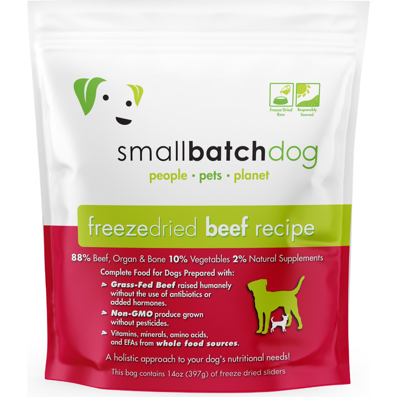 Small Batch Freeze-Dried Dog Food, Sliders, Beef, 14-oz image number null