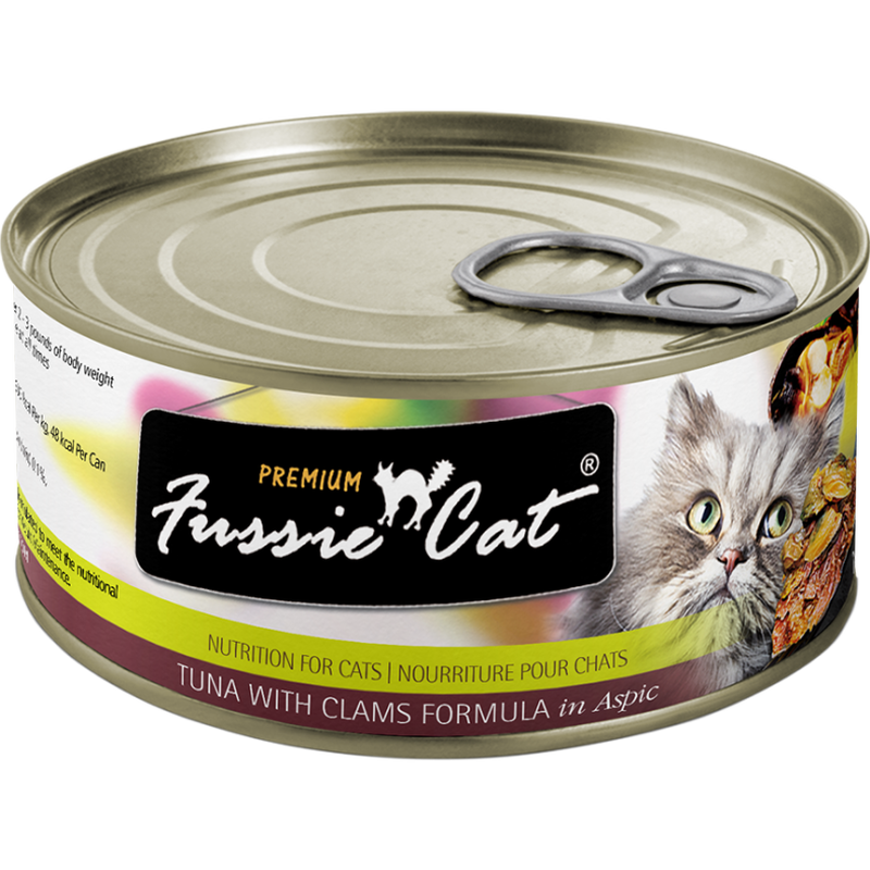 Fussie Cat Premium Canned Cat Food, Tuna & Clams, 2.8-oz image number null