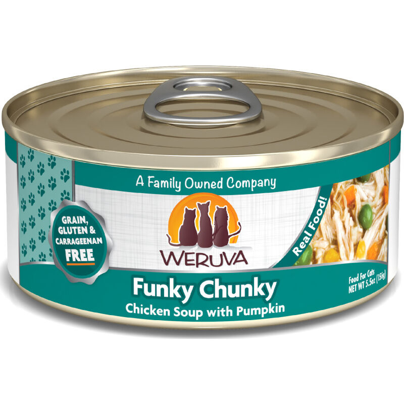 Weruva Classic Canned Cat Food, Funky Chunky, Chicken Soup & Pumpkin, 5.5-oz image number null