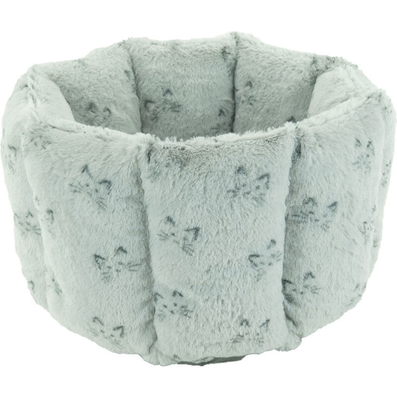 Arlee Pet Products Quilted Round Cat Bed, Silver, 15-in x 15-in x 10-in image number null