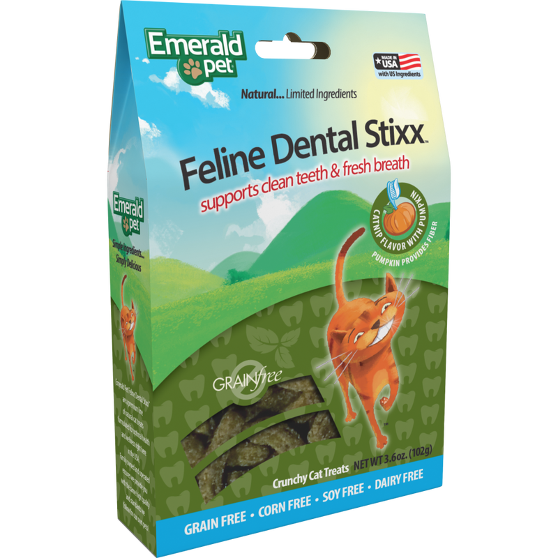 Emerald Pet Dental Stixx Cat Treats, Catnip & Pumpkin, 3.6-oz image number null