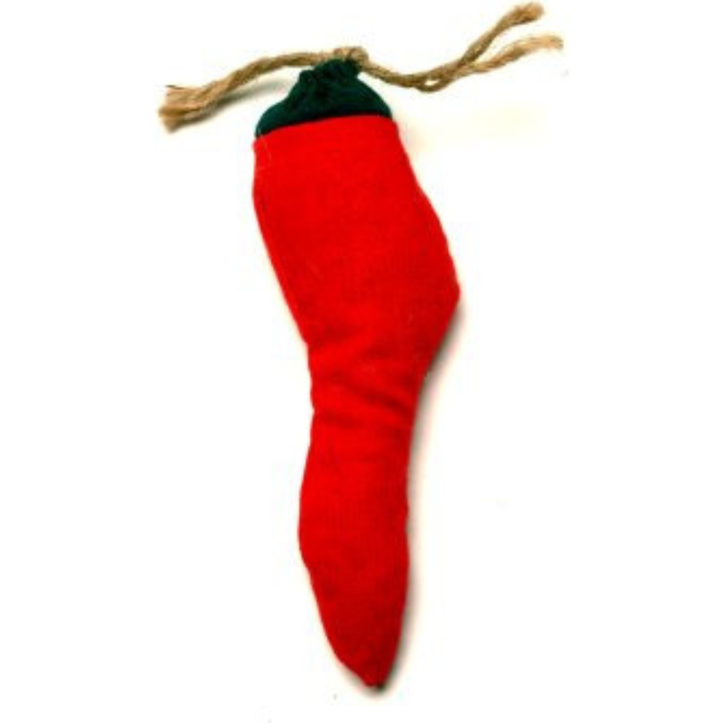 Doggie Styles and Kitty Too Chili Pepper Cotton Cat Toy with Catnip image number null