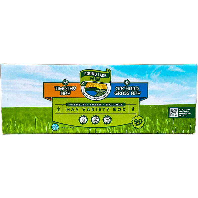 Round Lake Farm Timothy & Orchard Grass Hay Blend Small Animal Food, 90-oz image number null