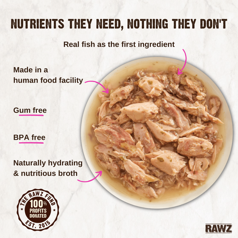 Rawz Aujou Wet Cat Food, Aku Tuna & Salmon, 2.46-oz image number null